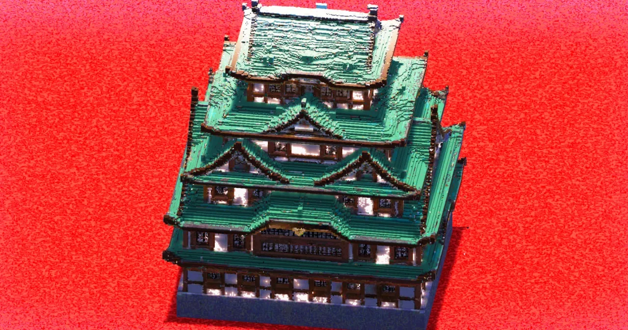 Blue Roof Japanese Castle — Minecraft Build by ImpossibleBuilds