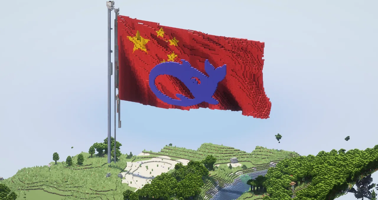 Deepseek Logo on Chinese Flag | FREE — Minecraft Build by LeonisBuilds