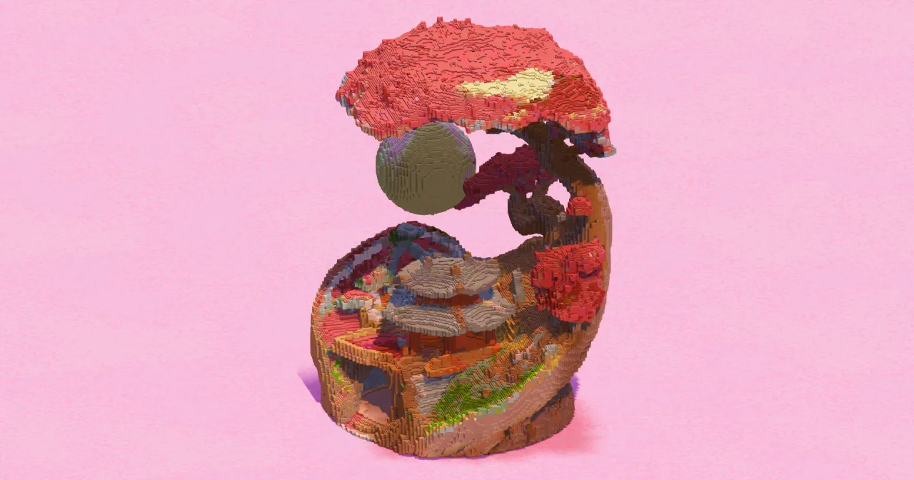 Sakura Pagoda Moon Diorama — Minecraft Build by EasternRealms