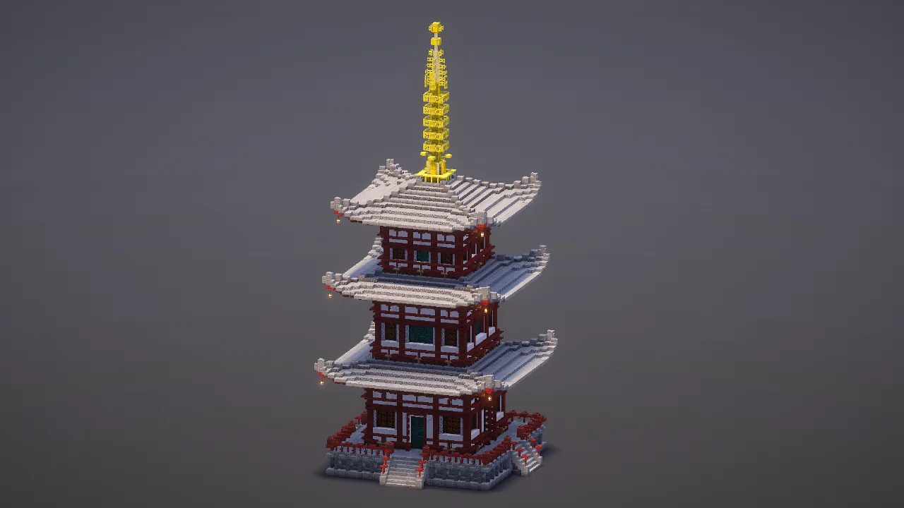 Medium Gray Japanese Pagoda — Minecraft Build by MellowHat