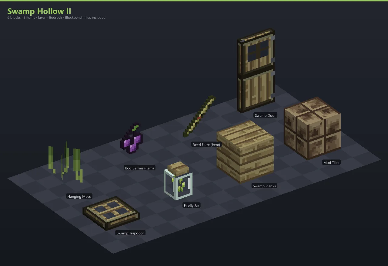 Swamp Hollow II Asset [Java + Bedrock + Blockbench] — Minecraft Resource Pack by ScorpionTeam