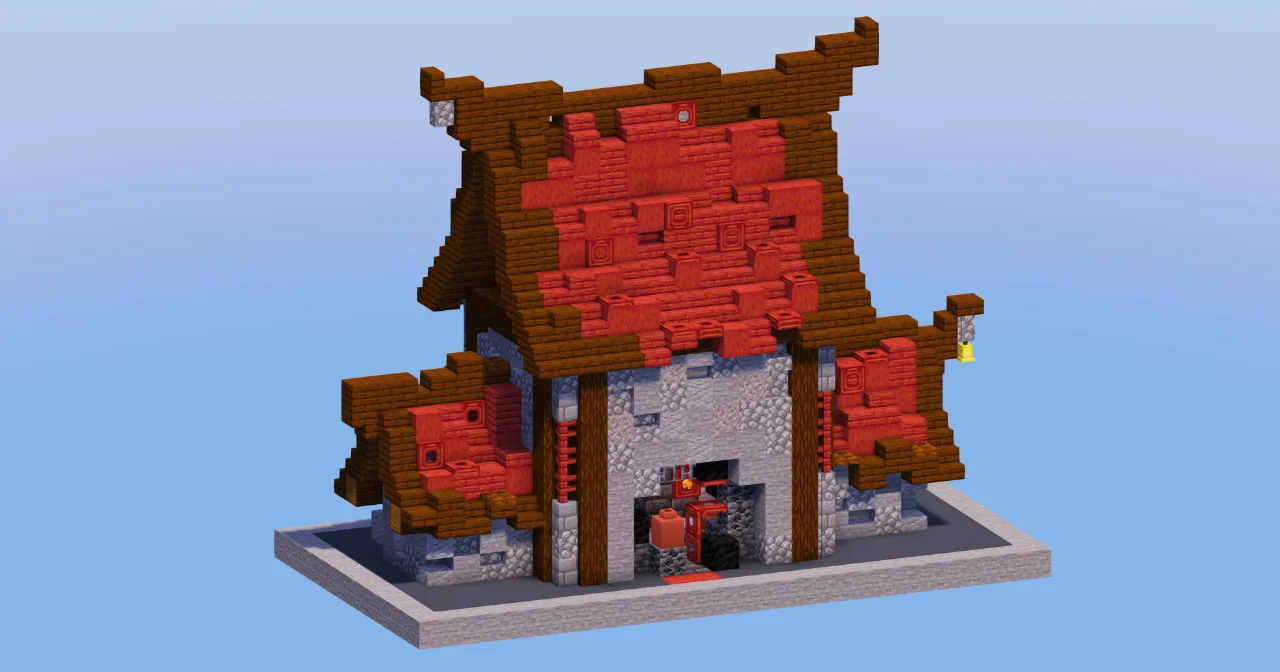 Mangrove Red Blacksmith House — Minecraft Build by LeonisBuilds