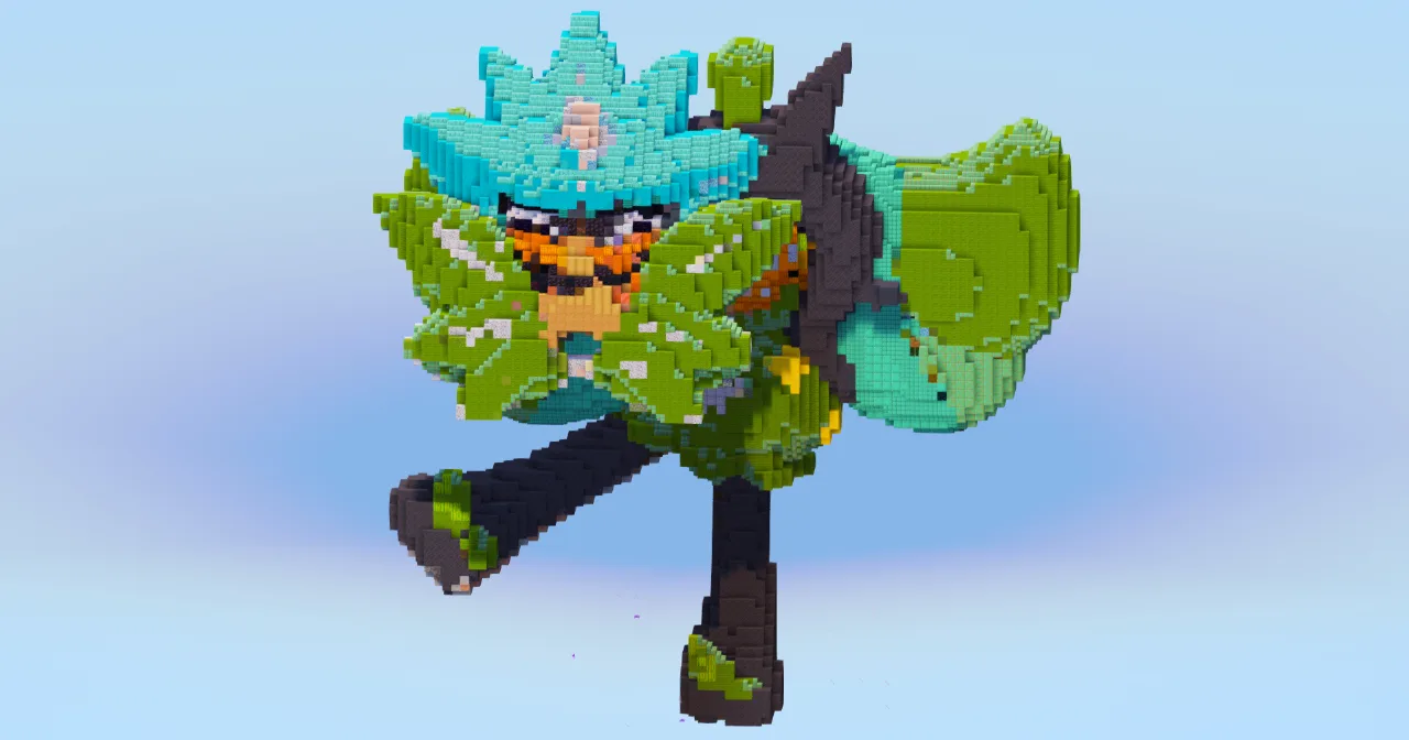 Ogerpon Teal Mask — Minecraft Build by LeonisBuilds