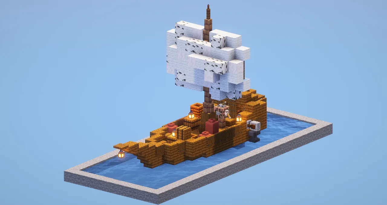 Medium Spruce Boat — Minecraft Build by LeonisBuilds