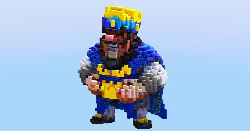 Blue King from Clash Royale — Minecraft Build by LeonisBuilds