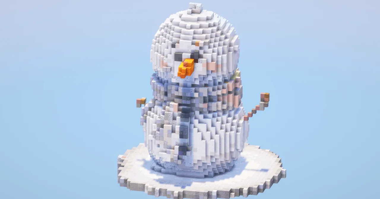 Cartoon Snowman — Minecraft Build by LeonisBuilds