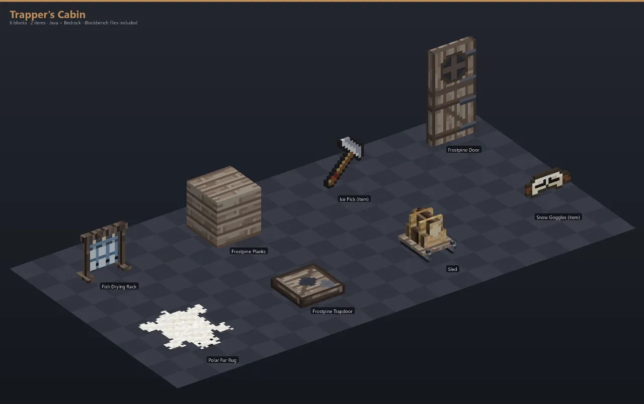 Trapper's Cabin Asset [Java + Bedrock + Blockbench] — Minecraft Resource Pack by ScorpionTeam