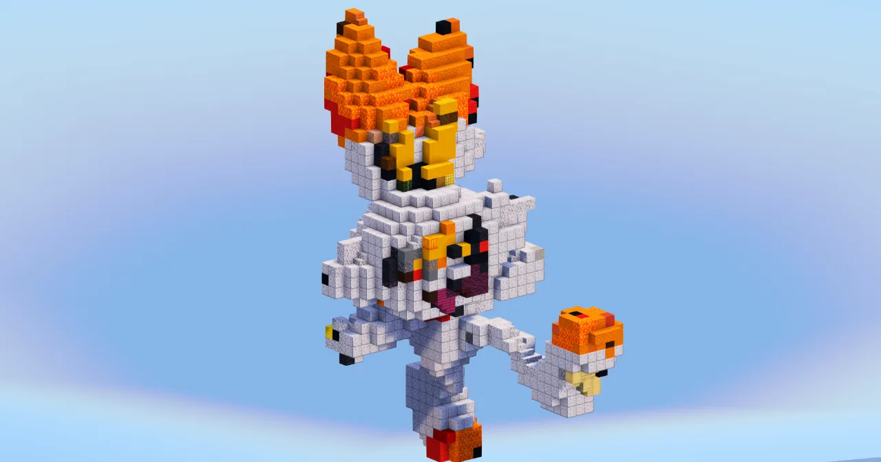 Scorbunny from Pokemon — Minecraft Build by LeonisBuilds