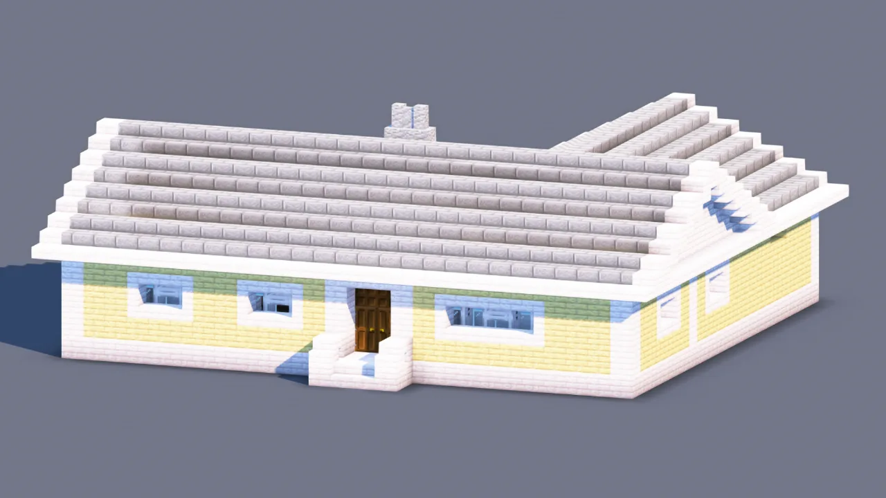 Modern Suburban Ranch House | Small Family Home — Minecraft Build by RaekonBuilds