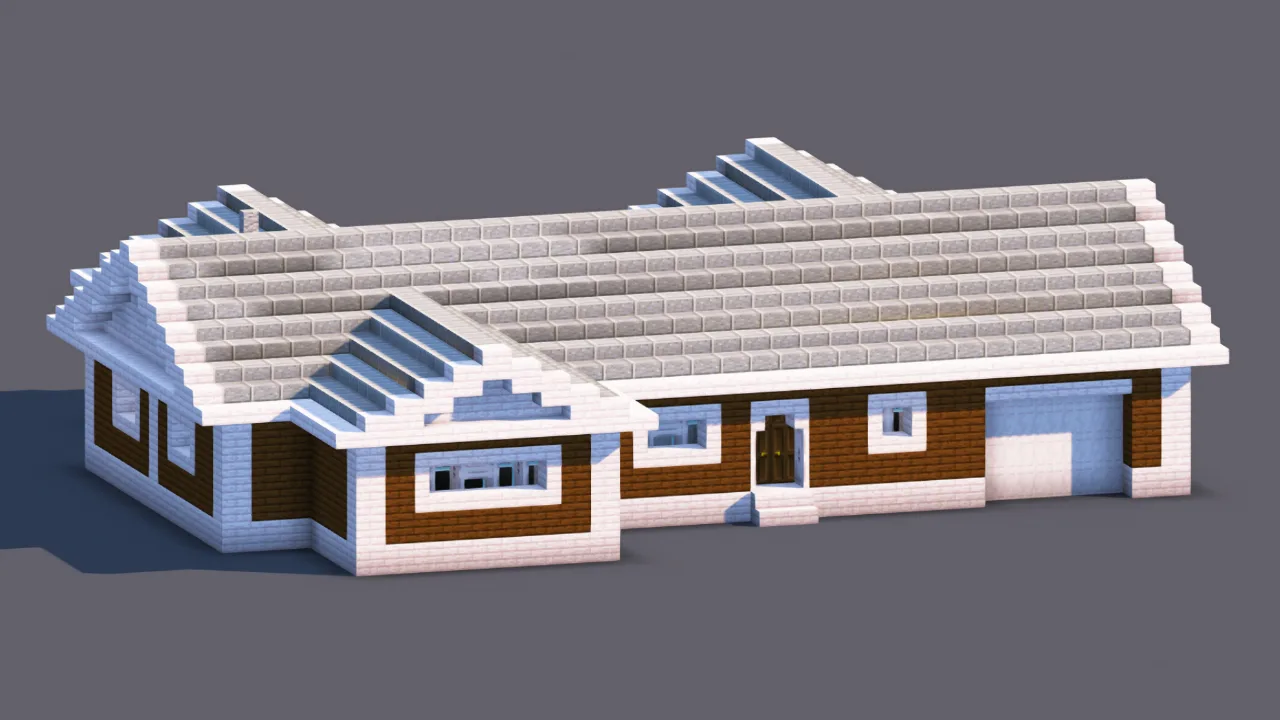 Modern Suburban Ranch House | Family Home with Garage — Minecraft Build by RaekonBuilds
