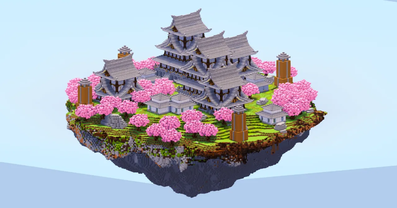 Japanese Floating Island — Minecraft Build by LeonisBuilds