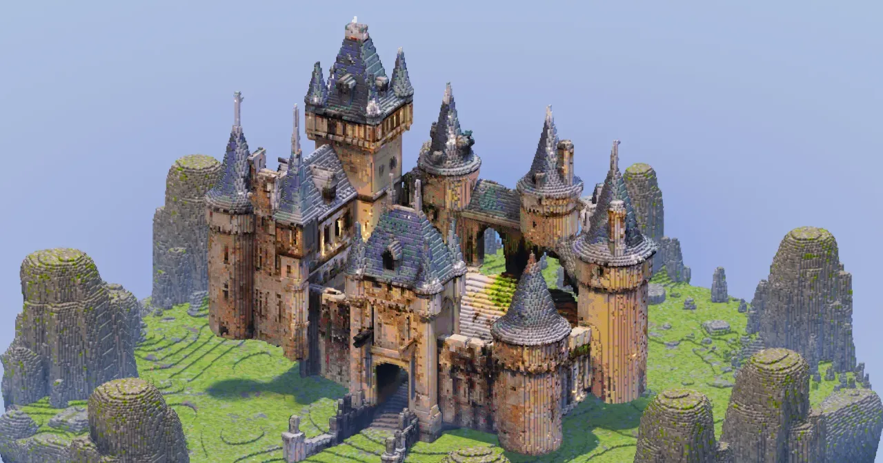 Blue Medieval Castle — Minecraft Build by StrongholdStudios