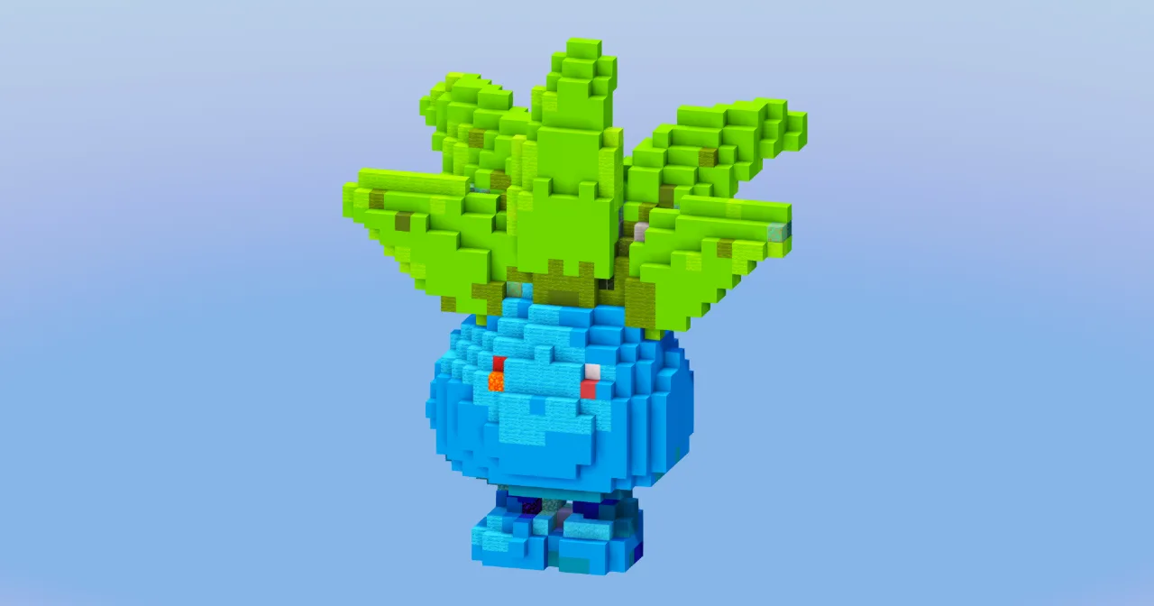 Oddish from Pokemon — Minecraft Build by LeonisBuilds