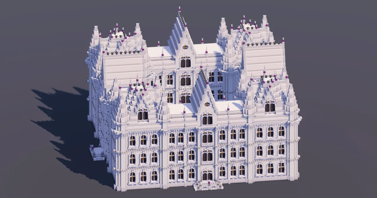 White Quartz Gothic Castle — Minecraft Build by MellowHat