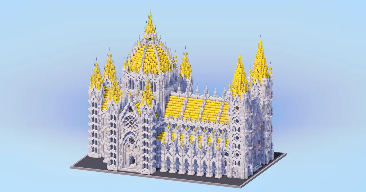 Golden Gilded Gothic Cathedral v2 — Minecraft Build by LeonisBuilds