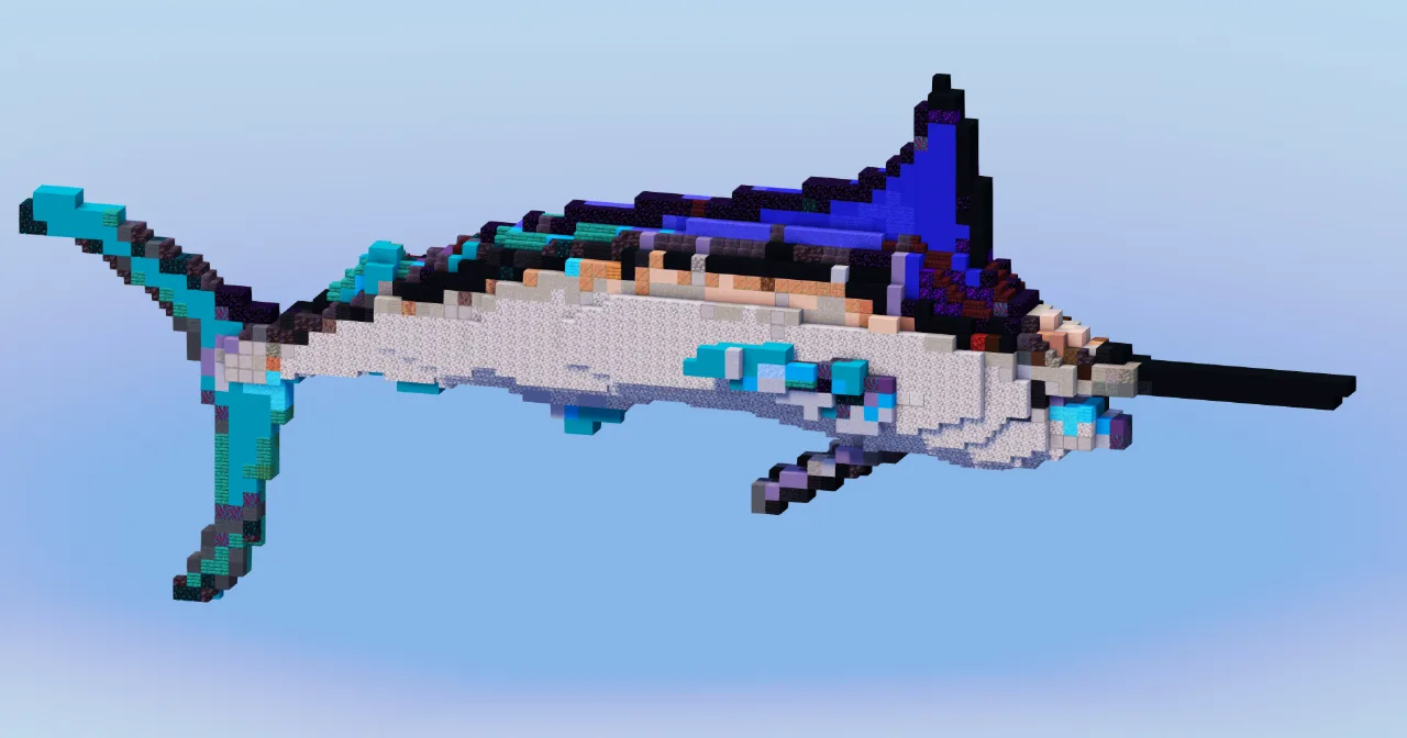 Swordfish Animal — Minecraft Build by LeonisBuilds