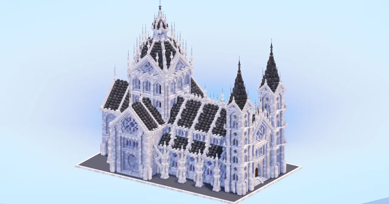 White Gothic Cathedral — Minecraft Build by LeonisBuilds