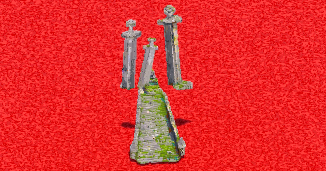 Sword Monument Hill — Minecraft Build by ImpossibleBuilds