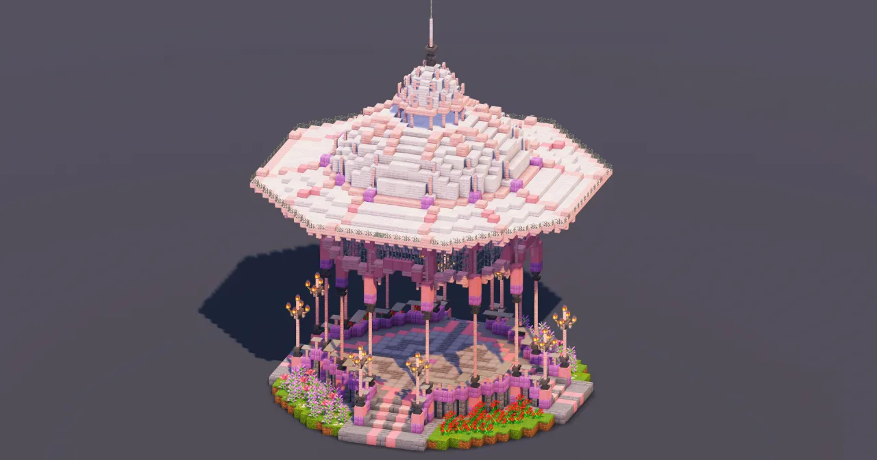 White Gothic Bandstand — Minecraft Build by MellowHat