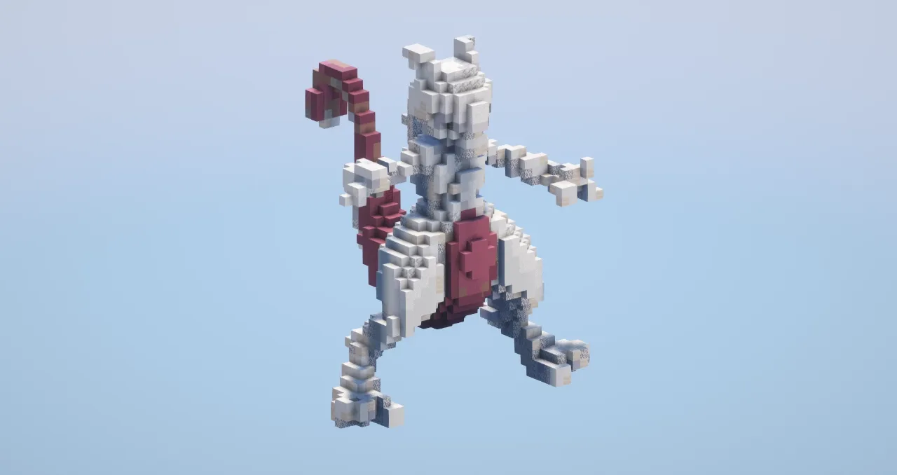 Mewtwo from Pokemon — Minecraft Build by LeonisBuilds