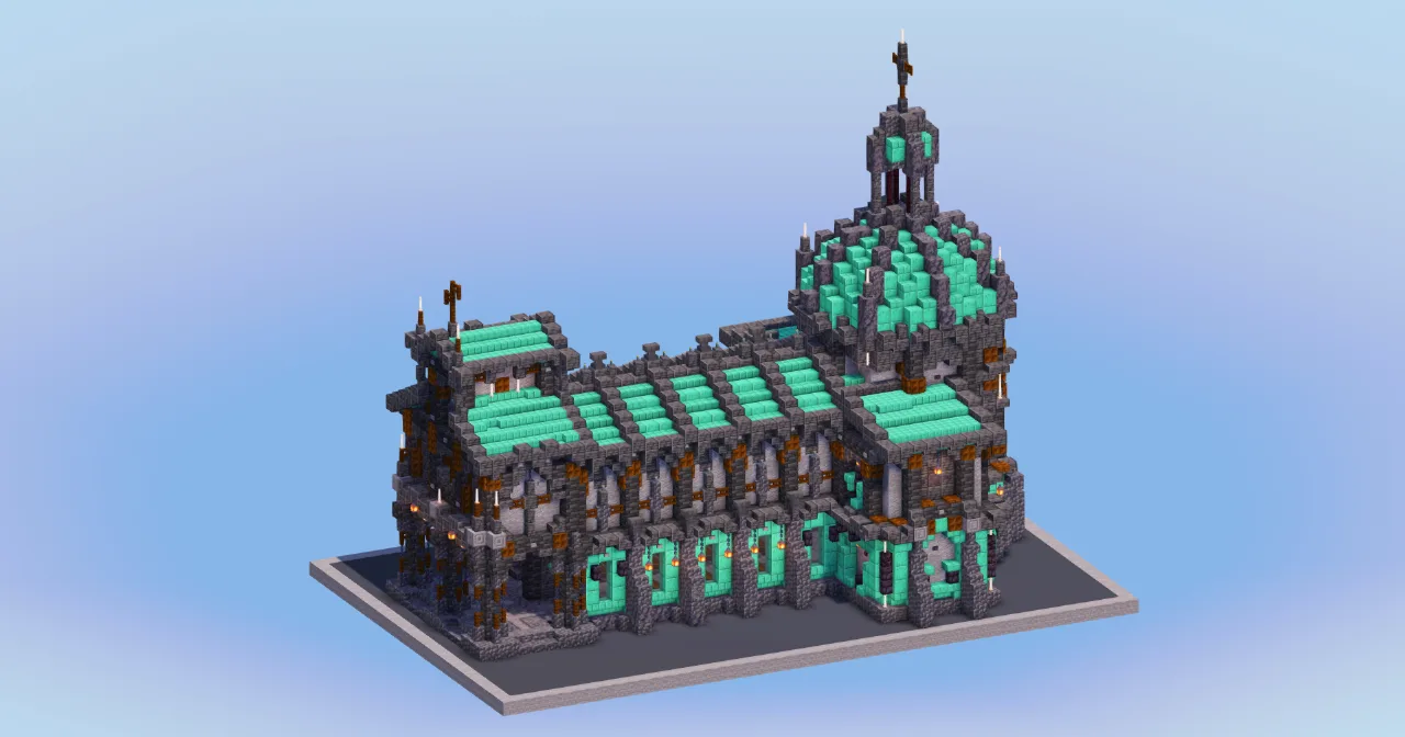 Medieval Church Dark Copper — Minecraft Build by LeonisBuilds
