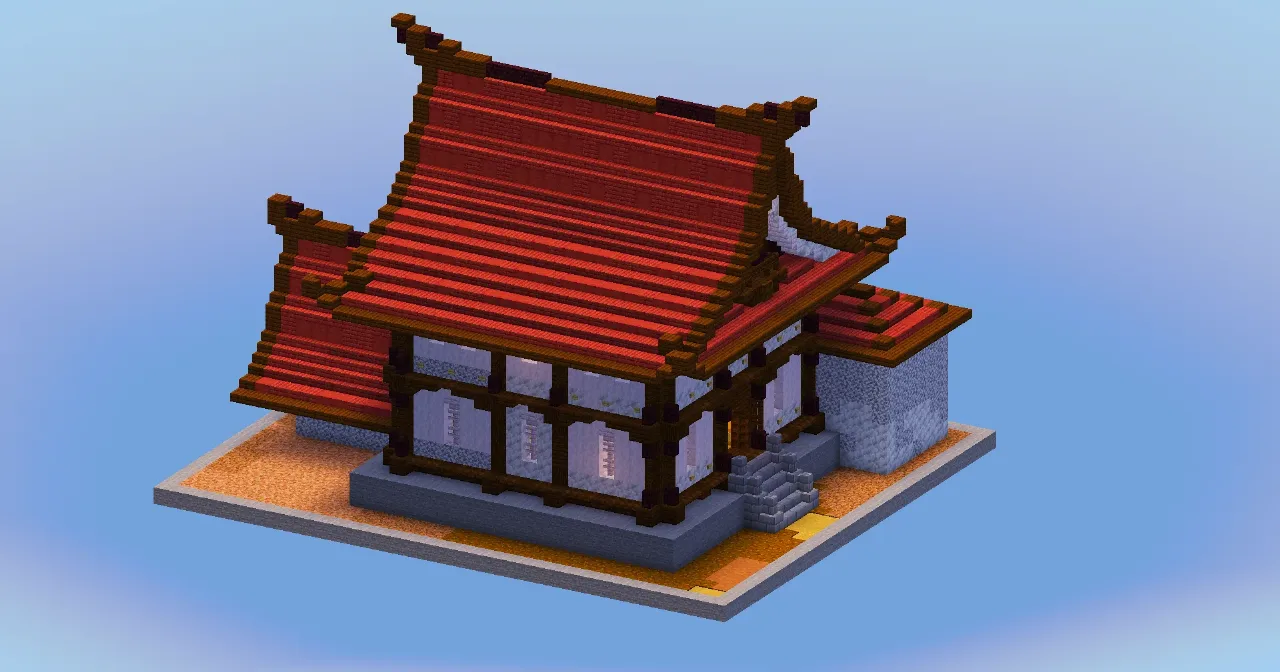 Japanese Temple House Red — Minecraft Build by LeonisBuilds