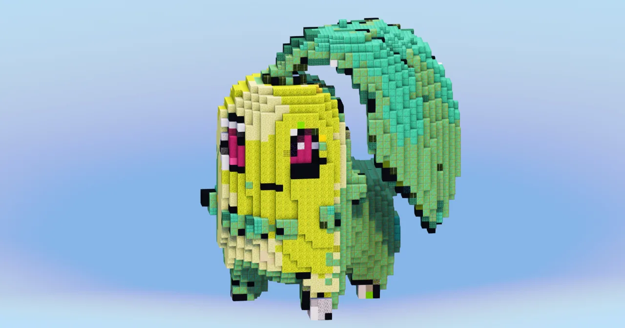 Chikorita from Pokemon — Minecraft Build by LeonisBuilds