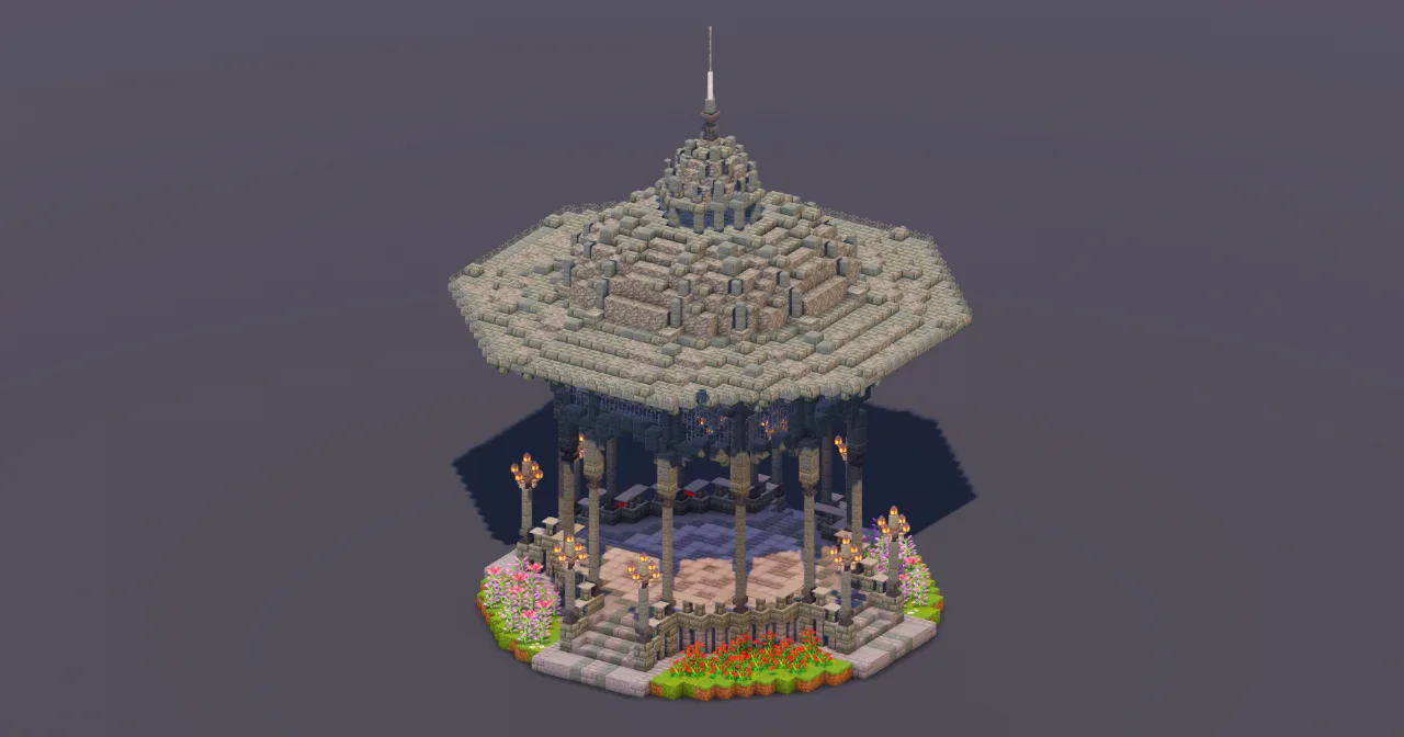 Tuff Gray Gothic Bandstand — Minecraft Build by MellowHat