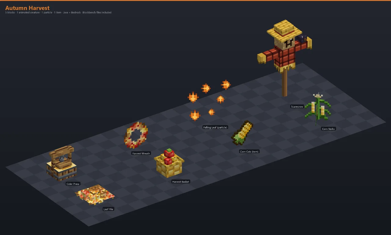 Autumn Harvest Asset [Java + Bedrock + Blockbench] — Minecraft Resource Pack by ScorpionTeam