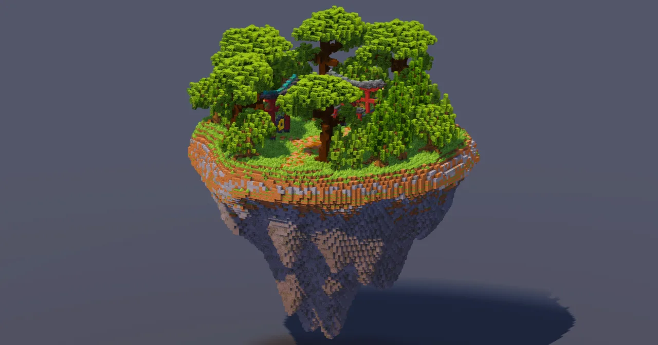 Floating Island Japanese Torii — Minecraft Build by MellowHat