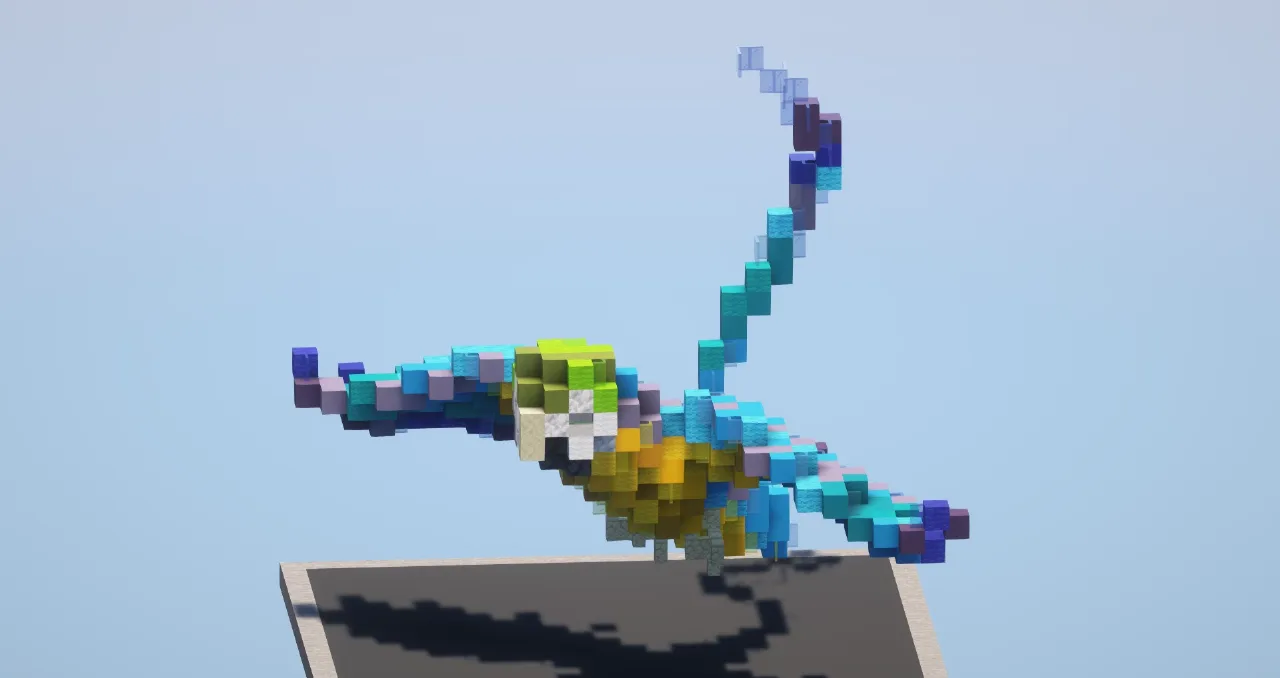 Light Blue Parrot — Minecraft Build by LeonisBuilds
