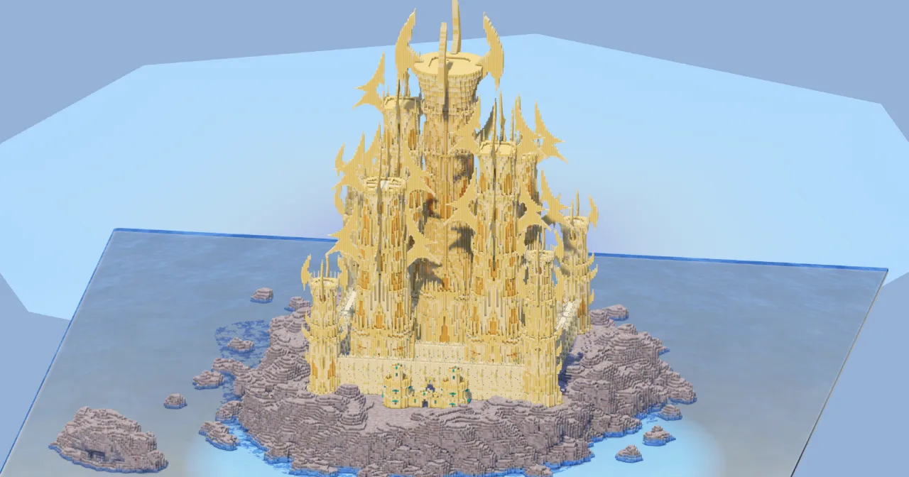 Sandstone Fantasy Castle 400x400 Blocks Fully Built Map — Minecraft Build by LeonisBuilds