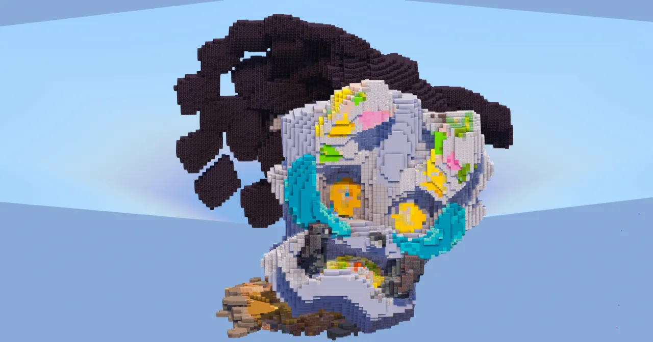 Terastal Ogerpon Cornerstone Mask — Minecraft Build by LeonisBuilds
