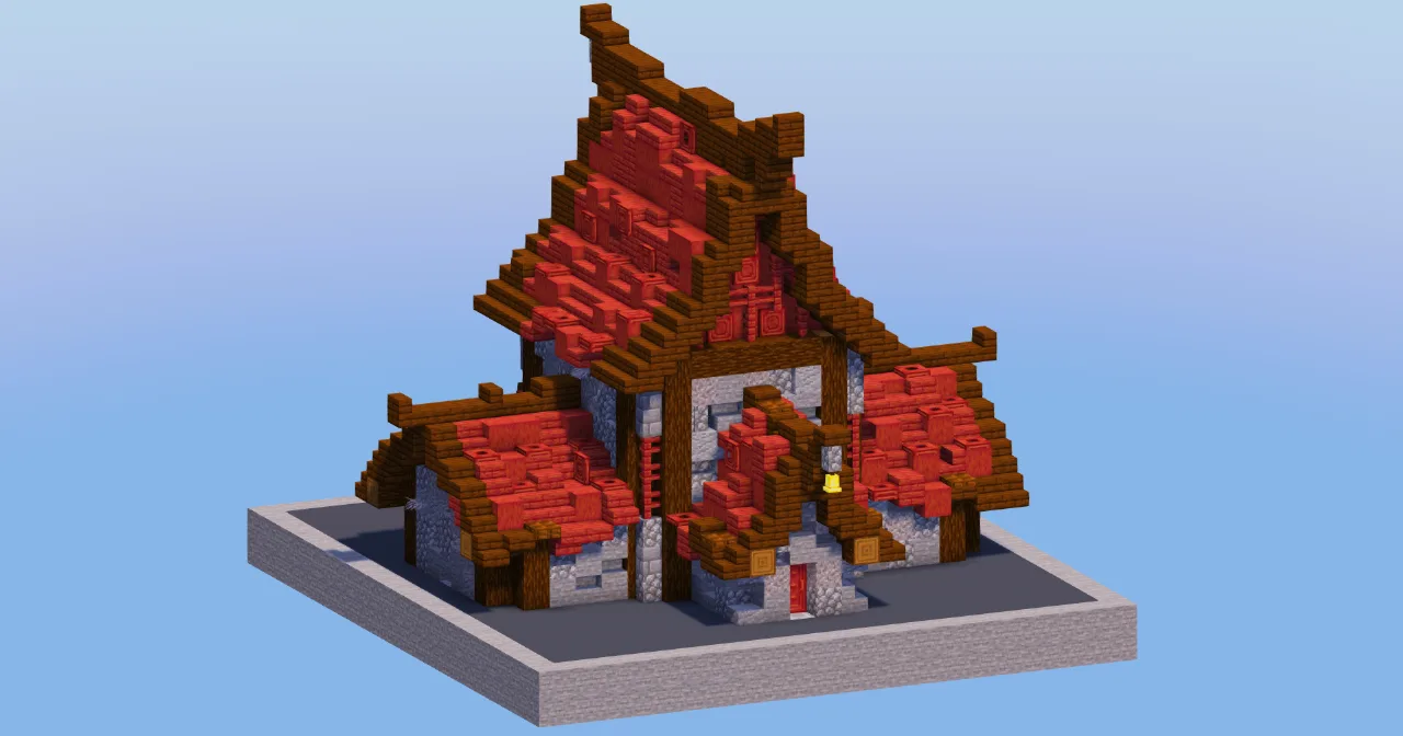 Mangrove Red Medieval House 5 — Minecraft Build by LeonisBuilds