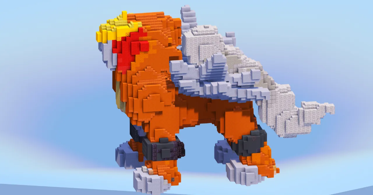 Entei from Pokemon — Minecraft Build by LeonisBuilds