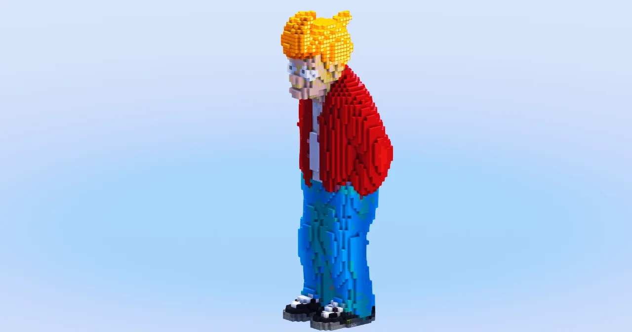 Fry from Futurama — Minecraft Build by LeonisBuilds