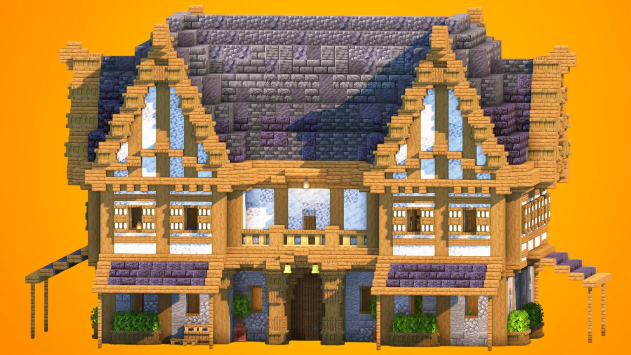 Grand Medieval Manor & Inn | Fully Furnished Interior — Minecraft Build by RaekonBuilds