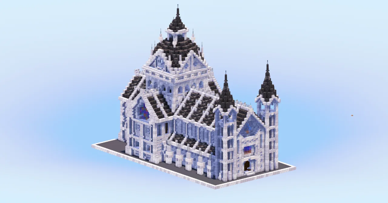Compact White Cathedral — Minecraft Build by LeonisBuilds