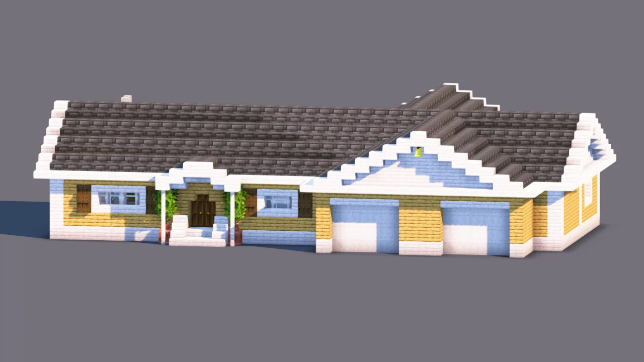 Modern Suburban Ranch House | Family Home — Minecraft Build by RaekonBuilds