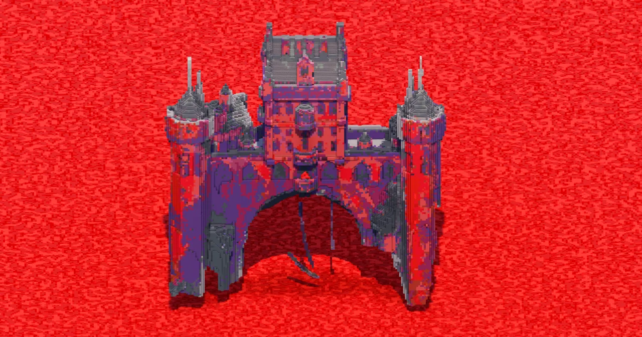 Red Castle Bridge Cliffs — Minecraft Build by ImpossibleBuilds
