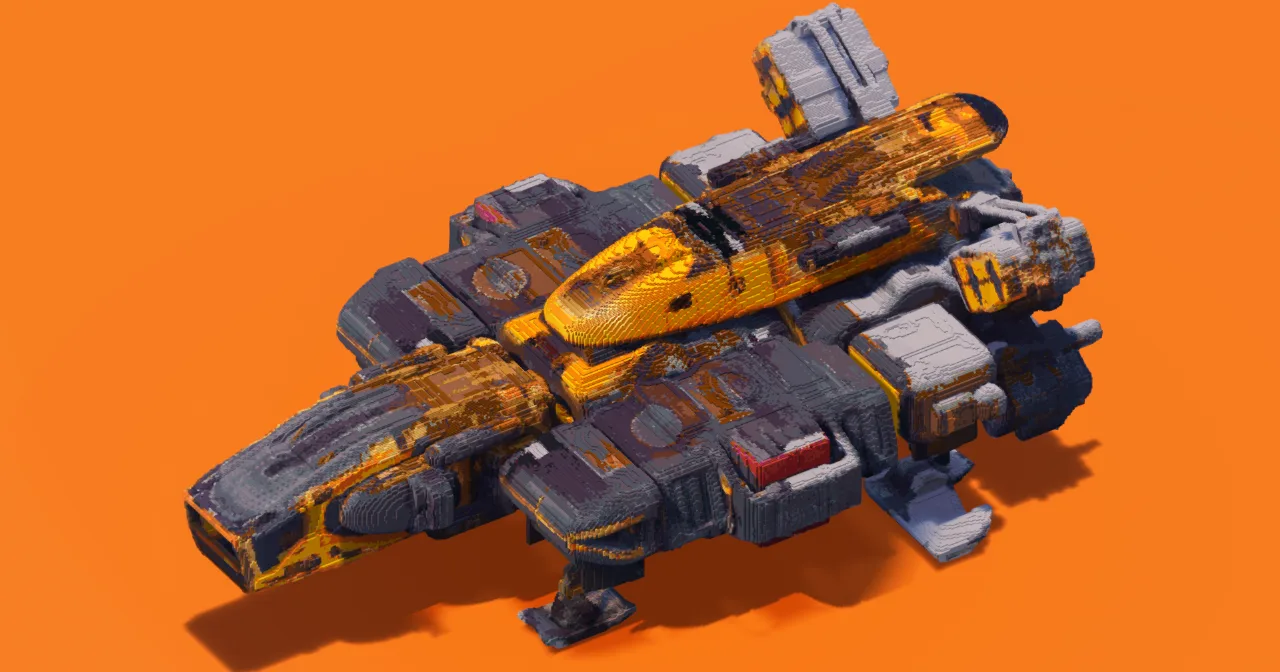 Yellow Industrial Spaceship — Minecraft Build by StarWarsCreations