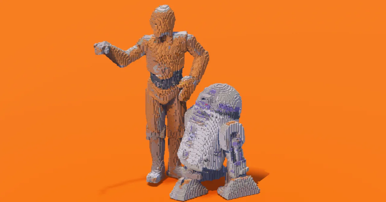 C3P0 and R2D2 — Minecraft Build by StarWarsCreations