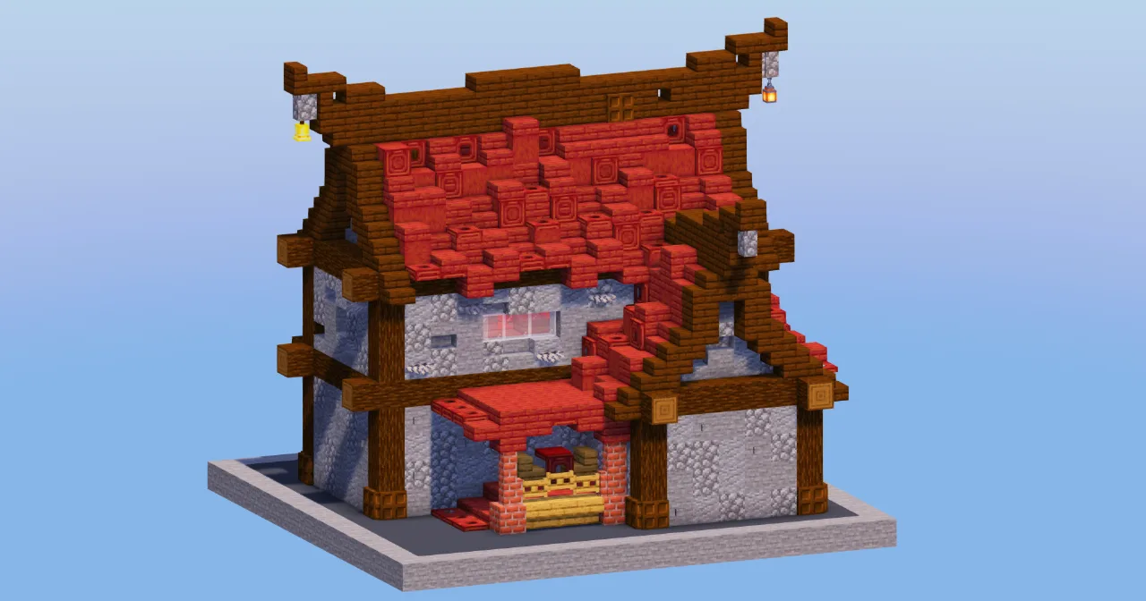 Mangrove Red Medieval House 8 — Minecraft Build by LeonisBuilds
