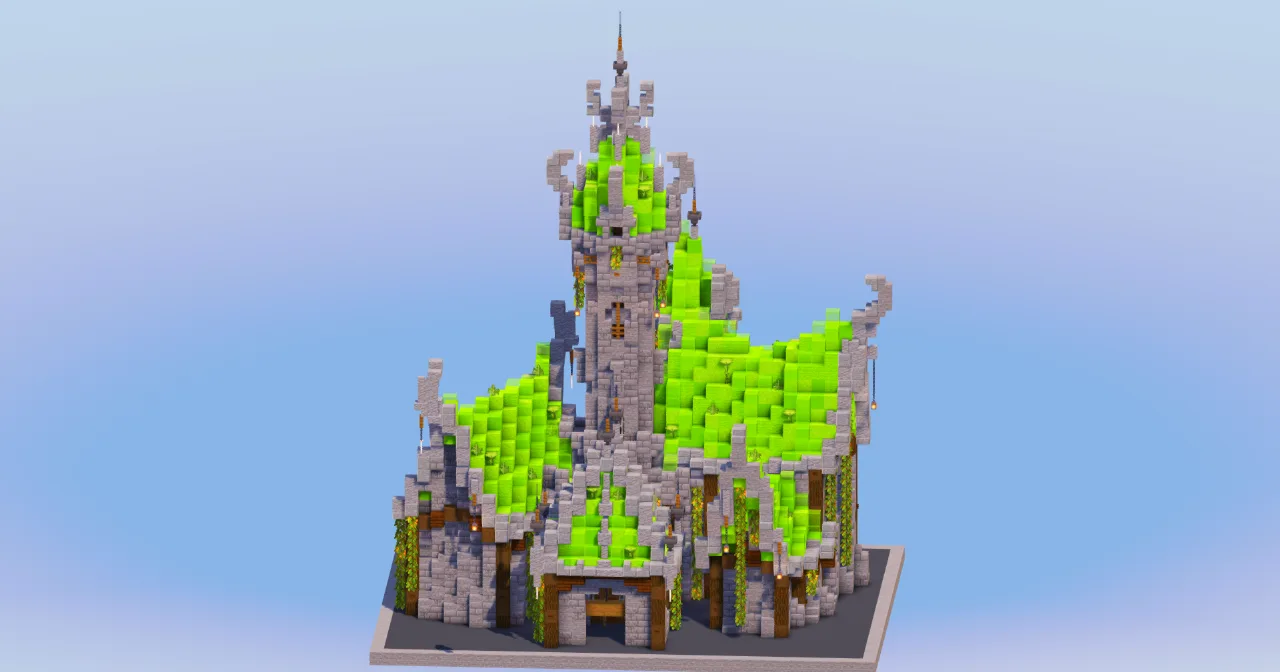 Lime Medieval Fantasy Castle — Minecraft Build by LeonisBuilds
