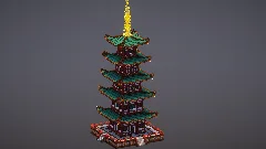 Green Japanese Pagoda — Minecraft Build by MellowHat (4)