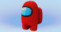 Red Amongus Crewmate — Minecraft Build by LeonisBuilds (1)