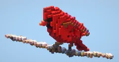 Red Cardinal Bird‎ — Minecraft Build by LeonisBuilds (1)