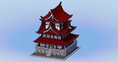 Japanese Castle Dark Red — Minecraft Build by LeonisBuilds (1)