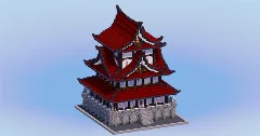 Japanese Castle Dark Red — Minecraft Build by LeonisBuilds (2)