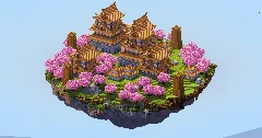 Japanese Floating Island with Jungle wood Castles — Minecraft Build by LeonisBuilds (3)